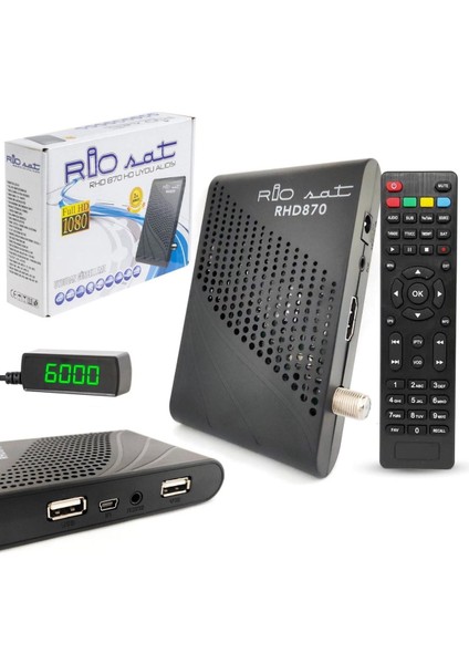 Mini Full Hd Wifi Uydu Alıcı, Youtube Uyumu, Siyah RHD-870, Bernami, Yeni