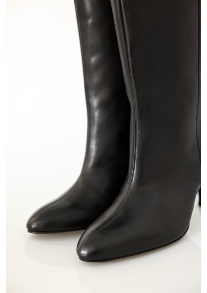 Siyah Topuklu Klasik Çizme 25357 modelleri