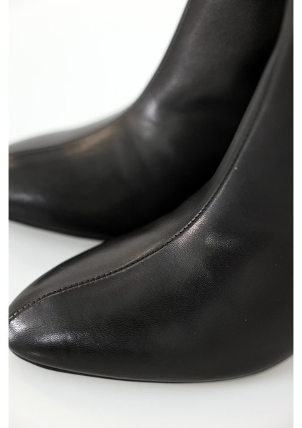 Siyah Topuklu Klasik Çizme 25357 fırsatları