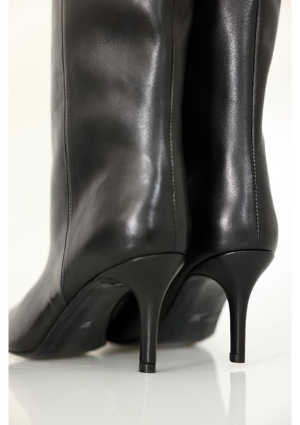 Siyah Topuklu Klasik Çizme 25357 indirimleri