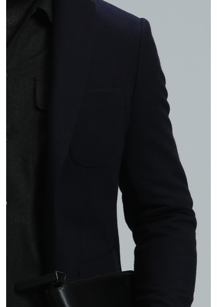 Haly Spor Erkek Blazer Ceket Slim Fit Lacivert