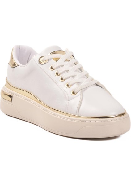 Ayakmod Lady 028 Z Altın Detaylı Beyaz Kadın Sneaker fırsatları