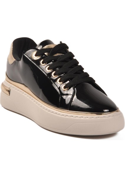Ayakmod Lady 029 Z Altın Detaylı Siyah Rugan Kadın Sneaker fırsatları