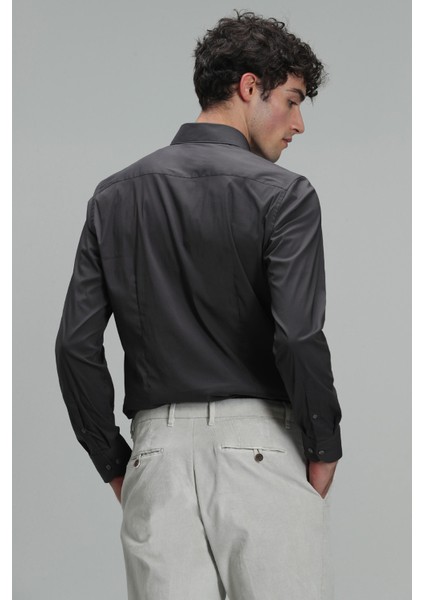 Austın Erkek Basic Gömlek Slim Fit Siyah