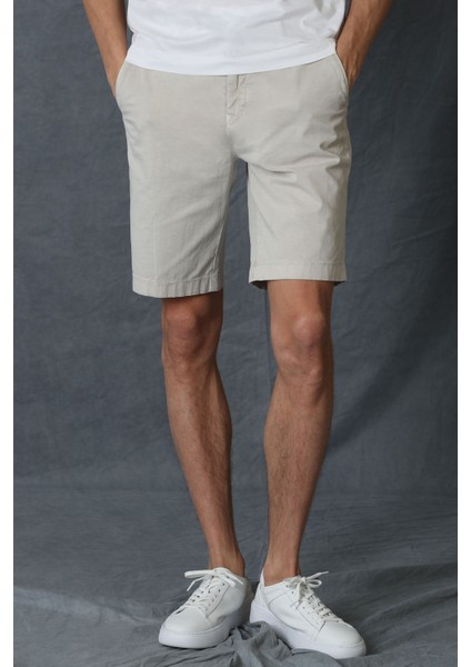 Zegler Spor Erkek Chino Şort Slim Fit Mavi