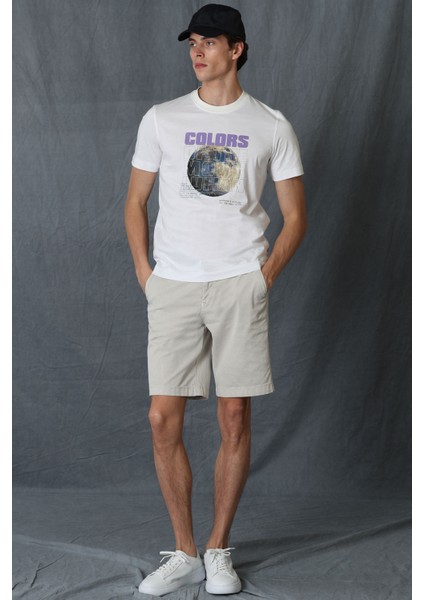 Zegler Spor Erkek Chino Şort Slim Fit Mavi