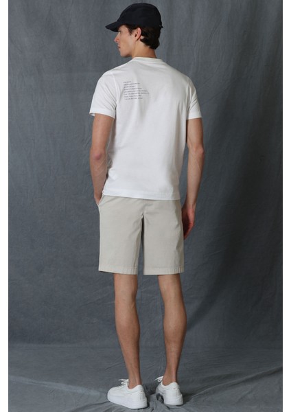 Zegler Spor Erkek Chino Şort Slim Fit Mavi