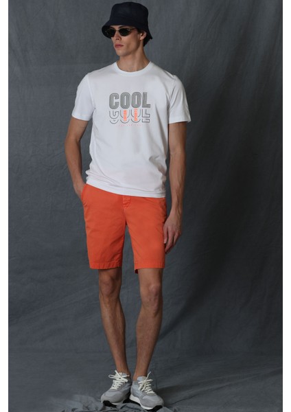 Zegler Spor Erkek Chino Şort Slim Fit Mavi