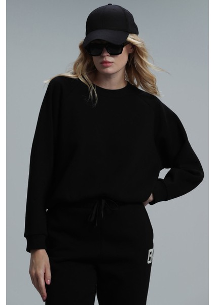 Uwen Kadın Örme Sweatshırt Siyah