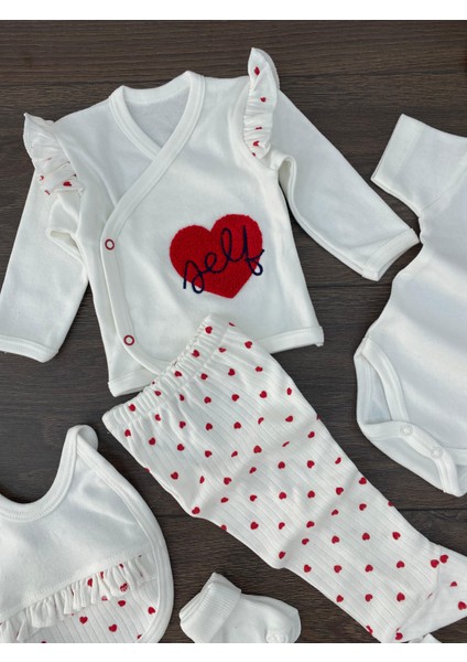 “bebek 10’lu Hastane Çıkışı Seti Kalpli Desenli Pamuklu Yenidoğan Kız Erkek 0-3 Ay” fiyatları