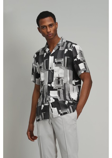 Veron Erkek Smart Gömlek Resort Fıt Siyah