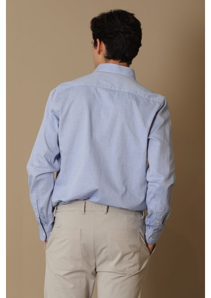 Danıel Erkek Smart Casual Gömlek Comfort Slim Fit Mavi