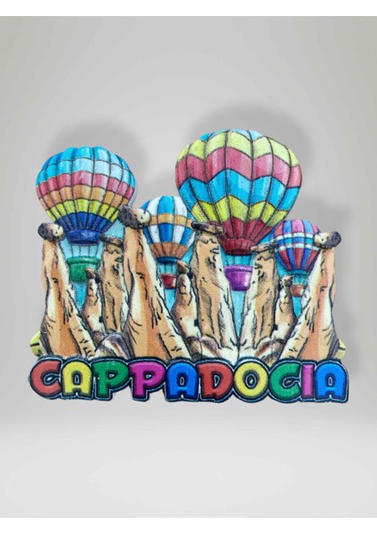 Cappadocıa ( Kapadokya ) Temalı Kabartmalı Polyester Magnet Buzdolabı Süsü
