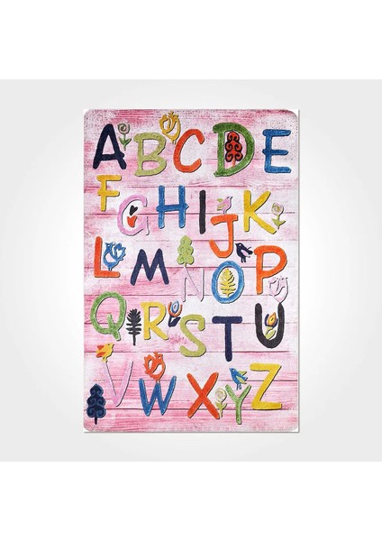 Visp Figürlü Pembe Pamuk ve Polyester Kaydırmaz Taban Dijital Baskı Çocuk Halısı fiyatları