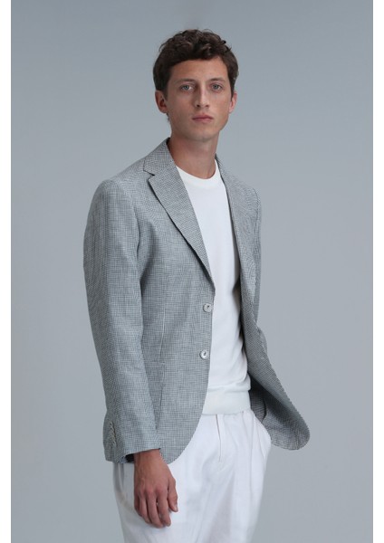 Class Spor Erkek Blazer Ceket Slim Fit Yeşil