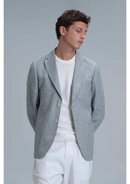 Class Spor Erkek Blazer Ceket Slim Fit Yeşil