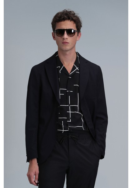 Mex Spor Erkek Blazer Ceket Slim Fit Siyah