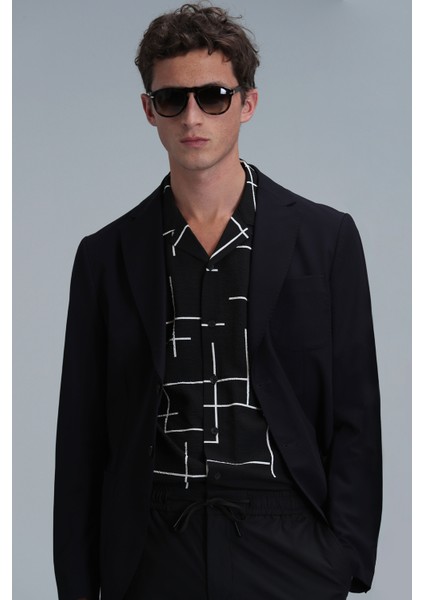 Mex Spor Erkek Blazer Ceket Slim Fit Siyah