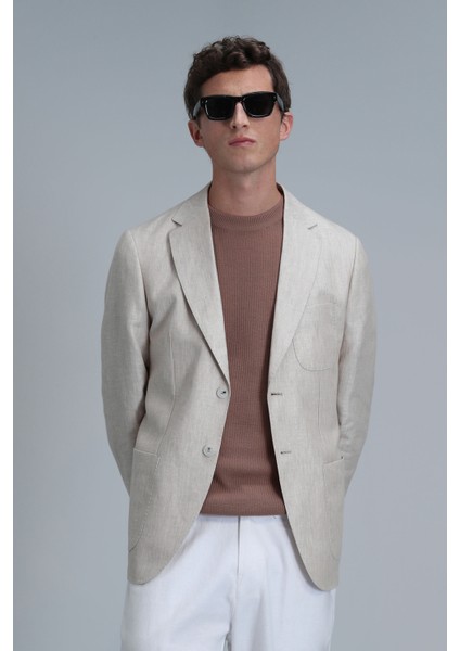 Rolf Spor Erkek Blazer Ceket Slim Fit Bej