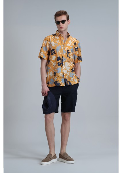 Peler Spor Erkek Chino Şort Slim Fit Siyah