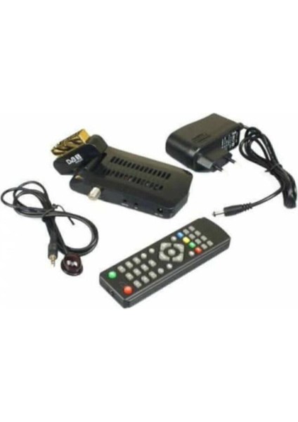 Mini Uydu Alıcısı, Scart Girişli, Tüplü Tv Uyumlu, Hazır Yüklü, Siyah