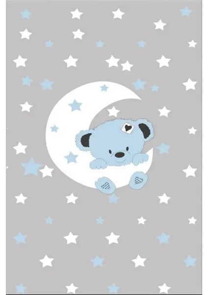 Wald Figürlü Gri Pamuk ve Polyester Kaydırmaz Tabanlı Dijital Baskı Çocuk Halısı fiyatları