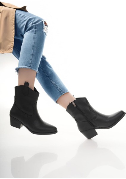 Western Acı Kahve Kısa Kovboy Çizme 6 cm Topuklu Rahat Yürüyüş İçin Tasarlandı fırsatları