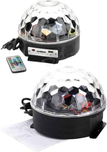 Msa-Shop Küre Disko Topu Müzik Çalar Renkli Lazer Işıklı Bluetooth Disko Parti Işığı Kumandalı fırsatları