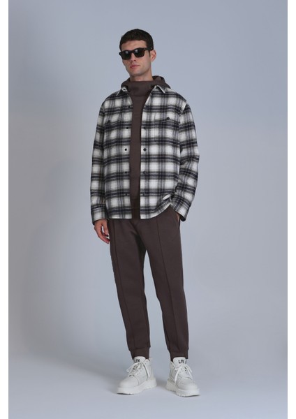 Fresher Erkek Basic Gömlek Slim Fit Kahverengi