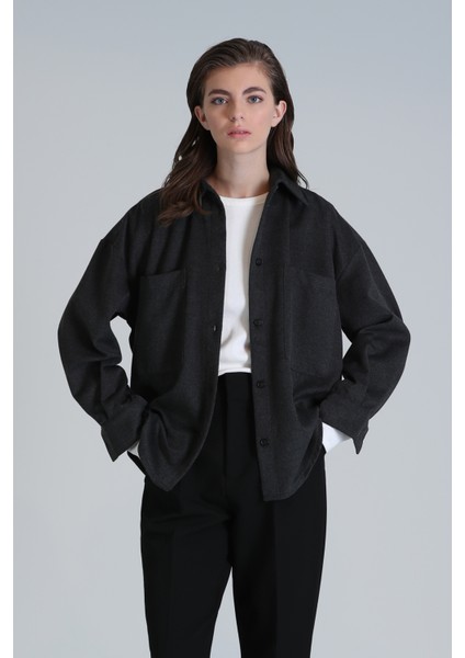 Chelsea Kadın Gömlek Regular Fit Antrasit