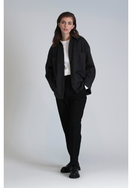 Chelsea Kadın Gömlek Regular Fit Antrasit