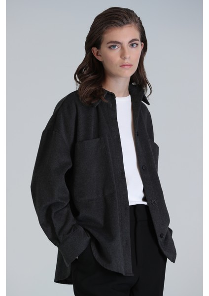 Chelsea Kadın Gömlek Regular Fit Antrasit