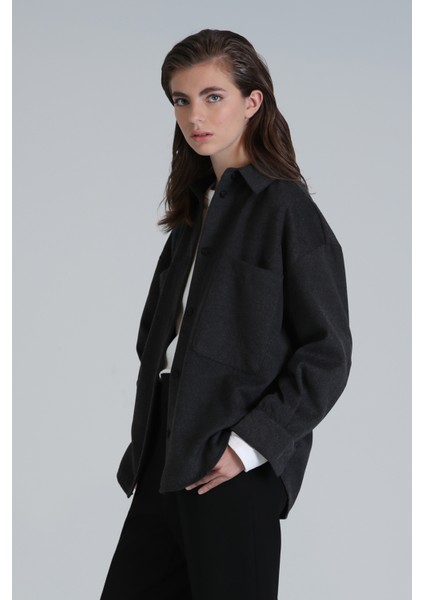 Chelsea Kadın Gömlek Regular Fit Antrasit