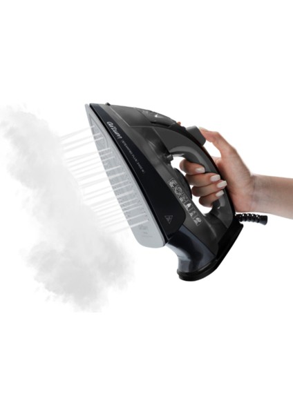 Güçlü Seramik Tabanlı Buharlı Ütü 2400W Siyah, Hızlı ve Kolay Kullanım indirimleri