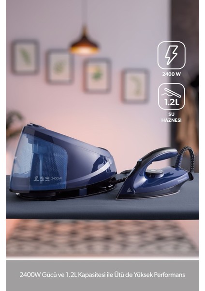 Buhar Kazanlı Ütü, 2400 W, Lacivert, Güçlü ve Hızlı Kapanış fiyatları