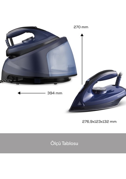 Buhar Kazanlı Ütü, 2400 W, Lacivert, Güçlü ve Hızlı Kapanış modelleri