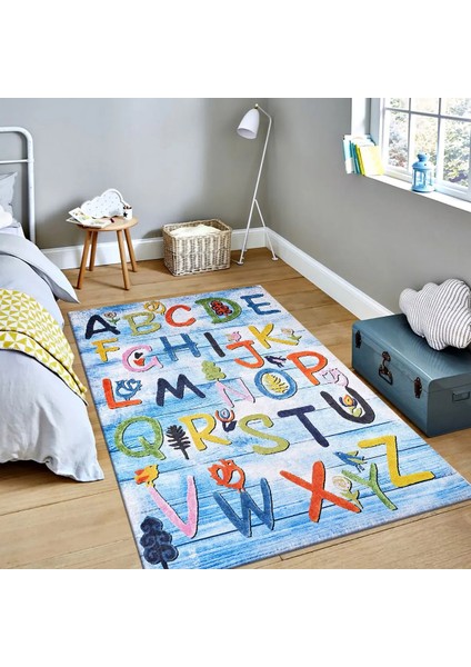 Sierre Figürlü Multi Pamuk ve Polyester Kaydırmaz Taban Dijital Baskı Çocuk Halısı modelleri