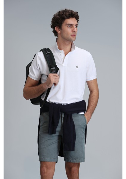 Zegler Spor Erkek Chino Şort Slim Fit Gri