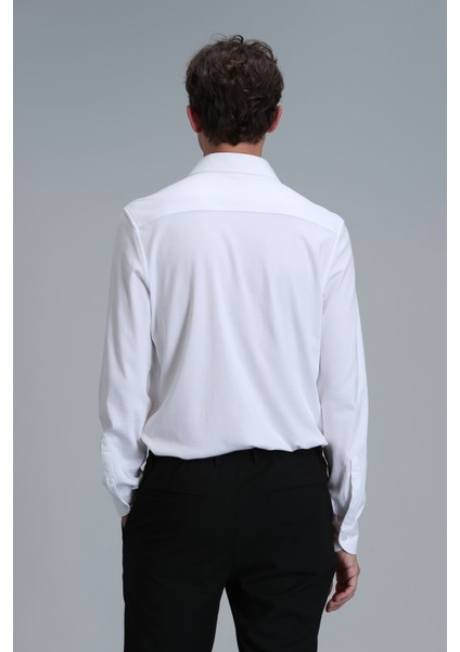 Apel Erkek Basic Gömlek Comfort Fit Beyaz