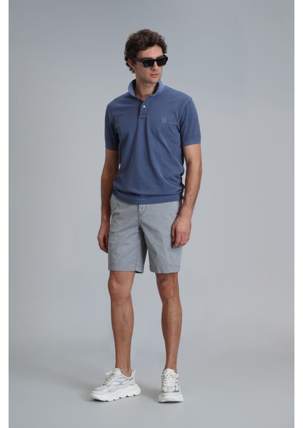 Zegler Spor Erkek Chino Şort Slim Fit Gri