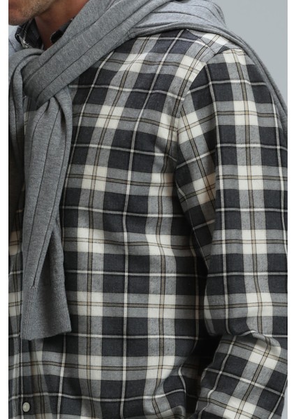 Red Erkek Basic Gömlek Regular Fit Gri