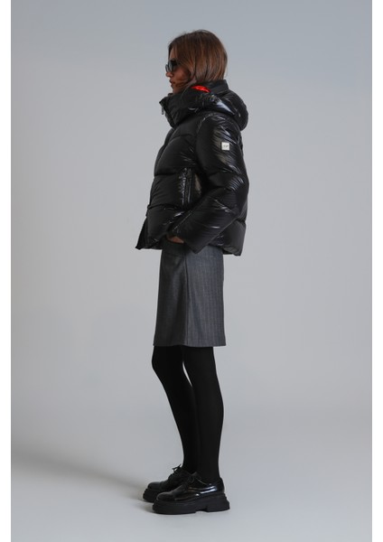 Shay Kaz Tüyü Kadın Mont Siyah