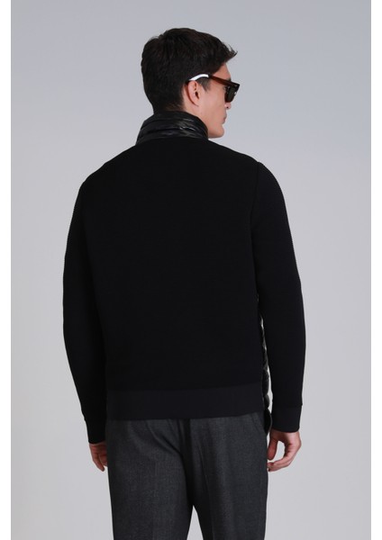 Glenn Kaz Tüyü Erkek Mont Siyah