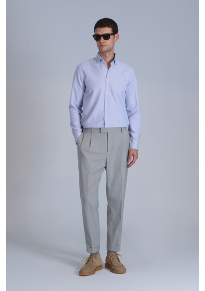 Frederik Erkek Basic Gömlek Slim Fit Açık Mavi