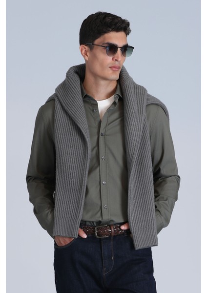 Ferla Erkek Basic Gömlek Slim Fit Lacivert