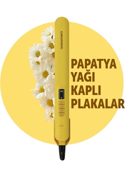Saç Düzleştirici, Biberiye Yağı Kaplı, Şık ve Kullanışlı Tasarım