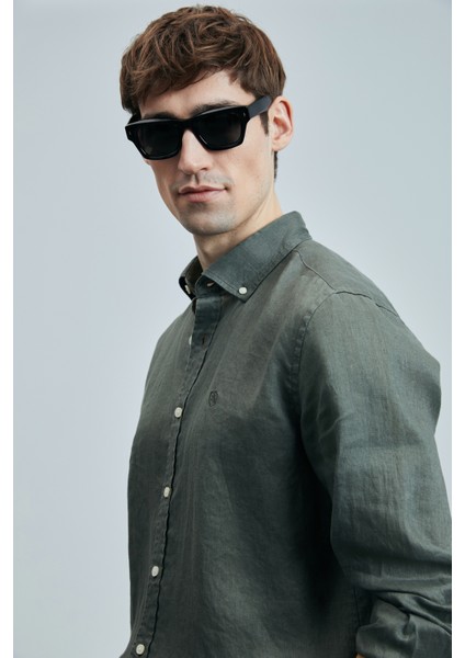 Pitaya Erkek Basic Gömlek Comfort Slim Fit Siyah