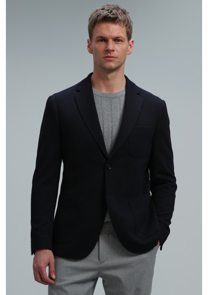 Pıetro Spor Erkek Blazer Ceket Slim Fit Lacivert