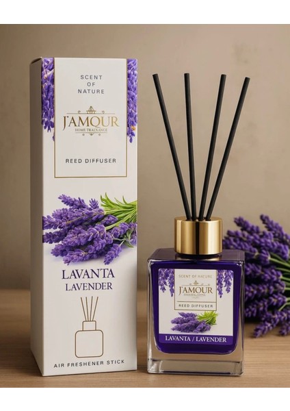 J’amour Lavanta Bambu Çubuklu Oda Kokusu 100 ml – Ferah Lavanta Aromasıyla Doğal Ortam Kokusu