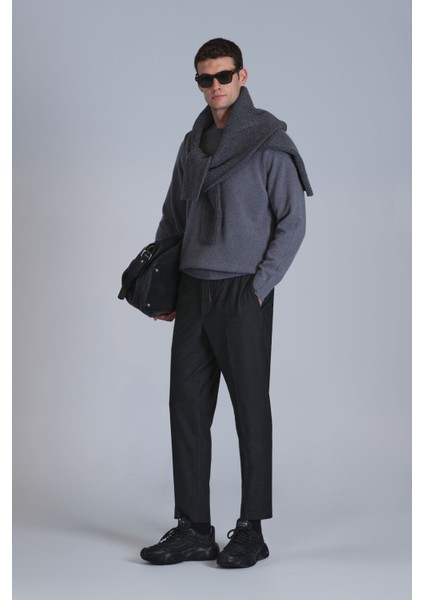 Pier Spor Erkek Chino Pantolon Slim Fit Koyu Gri